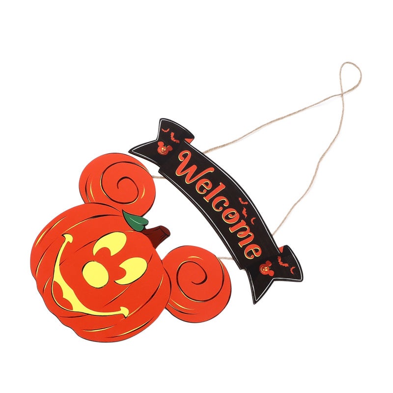 Halloween Door Sign: 2-Part Wooden Hanging Decor - Cute Pumpkin Mouse Design, Burr-Free Smooth Surface for Home, Garden, Halloween Party Event Decoration - Image 3