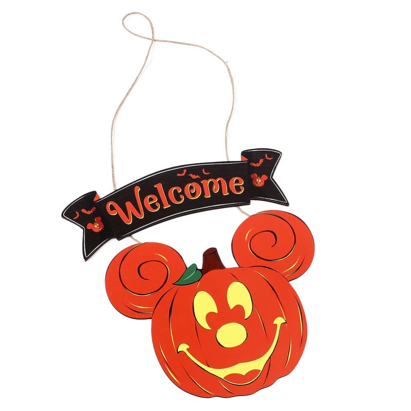 Halloween Door Sign: 2-Part Wooden Hanging Decor - Cute Pumpkin Mouse Design, Burr-Free Smooth Surface for Home, Garden, Halloween Party Event Decoration - Image 4