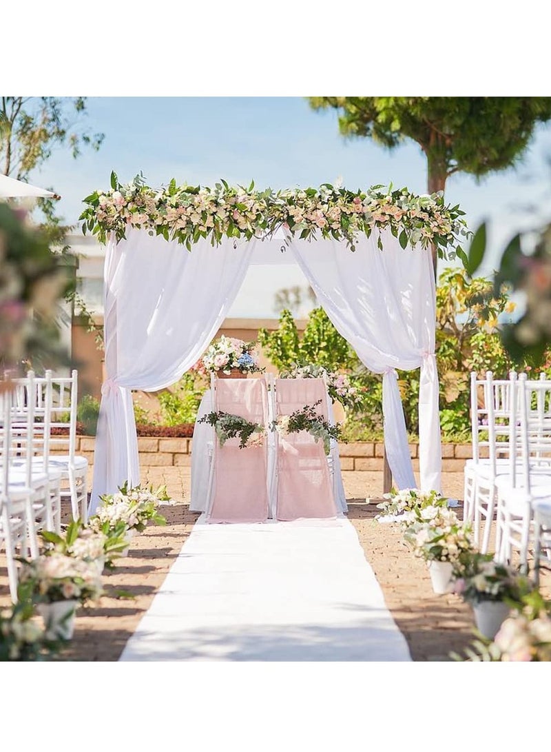 ستائر خلفية الزفاف ستارة خلفية بيضاء 2 متر × 2 متر ستارة خلفية مسرح من الحرير الجليدي الناعم للتصوير الفوتوغرافي وتصوير كشك الصور الدعائم الديكور لحدث عيد ميلاد الطفل ومهرجان الاستحمام - Image 4