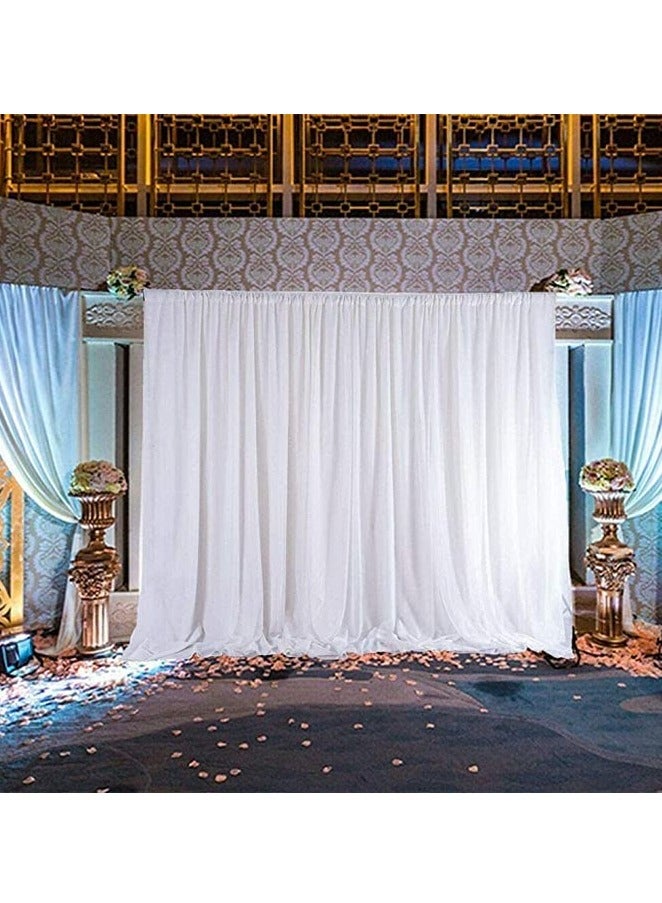 ستائر خلفية الزفاف ستارة خلفية بيضاء 2 متر × 2 متر ستارة خلفية مسرح من الحرير الجليدي الناعم للتصوير الفوتوغرافي وتصوير كشك الصور الدعائم الديكور لحدث عيد ميلاد الطفل ومهرجان الاستحمام - Image 5