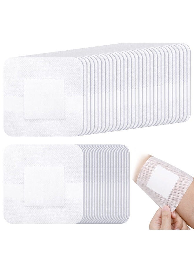 Peachjoy 40 PCS Adhesive Island Dressing Bordered Gauze Wound Dressing Breathable Square Bandage Waterproof Gauze with Pad Individually Packed Pouches Tapes for Blister Wound Care (4 x 4 Inch)