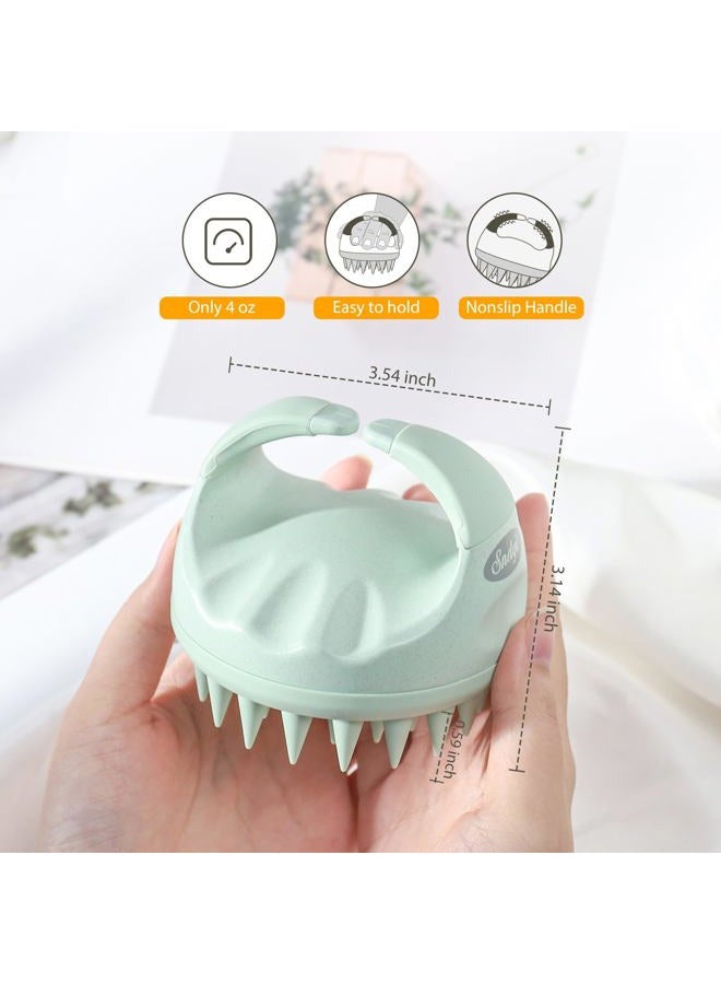 Sndyi Scalp Massager Shampoo Brush, Head Scalp Massager for Hair Growth, Scalp Scrubber with Soft Silicone Bristles, Scalp Scrubber/Exfoliator for Dandruff Removal, Wet Dry Scalp Brush, Green - Image 4