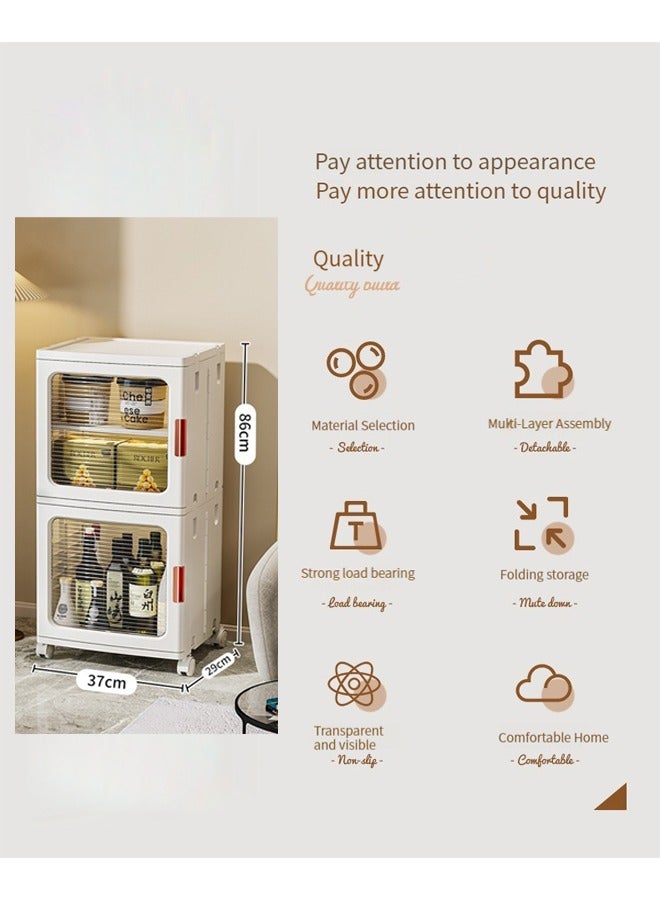 NKX 2 Layers Household Living Room Folding Storage Cabinet  - Image 2