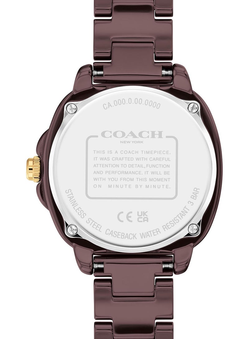COACH Tonneau Analog Women'S Brown Case Watch - 14504403 - Image 3