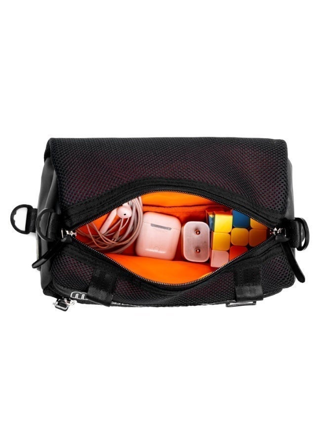Monkey Troopers Webster Barrel Crossbody Shoulder Sling Bag with Adjustable Strap Compact Chest Side Bag for Travel Walking Commuting Everyday Use Black - Image 4