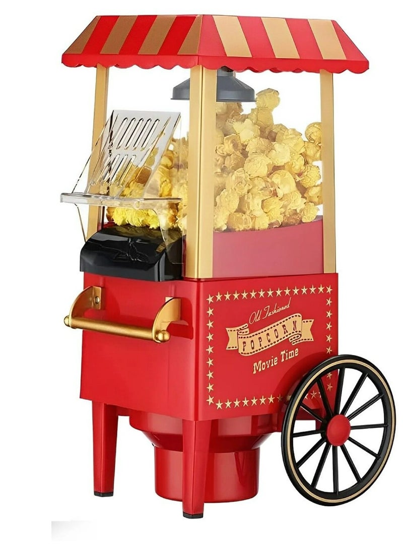 Yuwell Air Popper Popcorn Maker, Vintage Table-Top Popcorn Maker, 1400 Watts, 120 V Home Electric Hot Air Popcorn Machine With Measuring Cap, Oil Free & BPA-Free, Red - Image 1