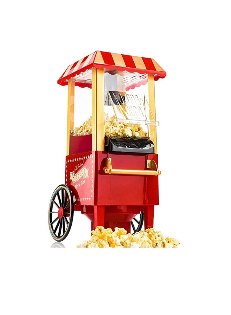 Yuwell Air Popper Popcorn Maker, Vintage Table-Top Popcorn Maker, 1400 Watts, 120 V Home Electric Hot Air Popcorn Machine With Measuring Cap, Oil Free & BPA-Free, Red - Image 3