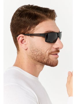 Timberland Men TB9307 Rectangular Sunglasses, Black  - Image 2