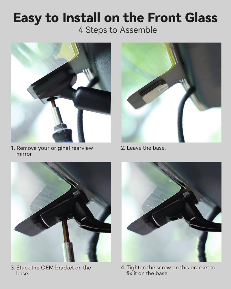 WOLFBOX Model 2 OEM Bracket for Honda CR-Z - Compatible with G840S/G840H/G850/G900 Mirror Dash Cam - Image 5