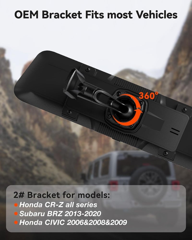 WOLFBOX Model 2 OEM Bracket for Honda CR-Z - Compatible with G840S/G840H/G850/G900 Mirror Dash Cam - Image 2