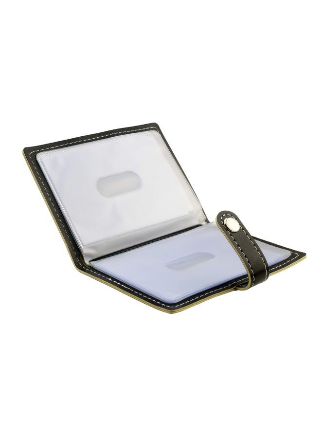 karlling credit card holder, credit card wallet for women/man soft leather business card holder card case organizer bag with 20 card sleeves inside(Black) - Image 2