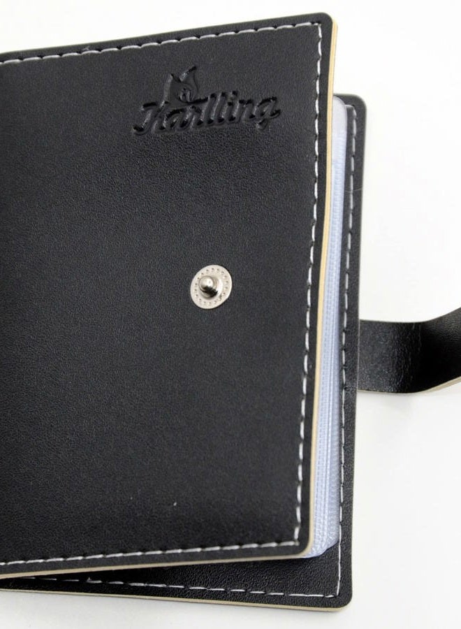 karlling credit card holder, credit card wallet for women/man soft leather business card holder card case organizer bag with 20 card sleeves inside(Black) - Image 3