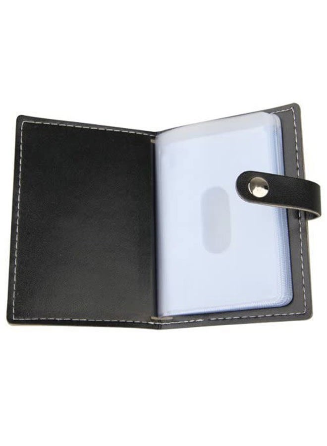 karlling credit card holder, credit card wallet for women/man soft leather business card holder card case organizer bag with 20 card sleeves inside(Black) - Image 5