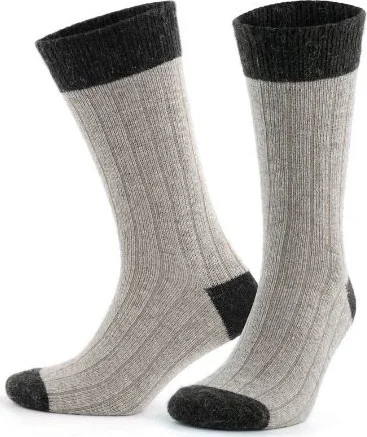 جويث Natural Alpaca Wool Beige Coffee Soft Wool Winter Socks 2 Pairs 3096