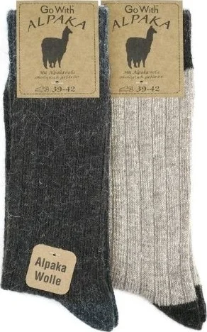 جويث Natural Alpaca Wool Beige Coffee Soft Wool Winter Socks 2 Pairs 3096