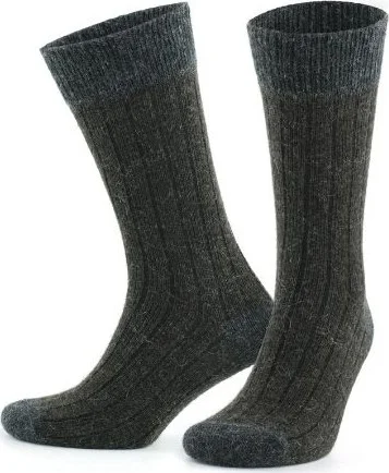 جويث Natural Alpaca Wool Beige Coffee Soft Wool Winter Socks 2 Pairs 3096