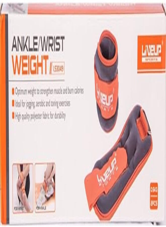 Liveup - Liveup ls3049 ankle wrist weight 0.25kg*2 suitable for training and workout, orange grey, 0.25 kg - Image 1