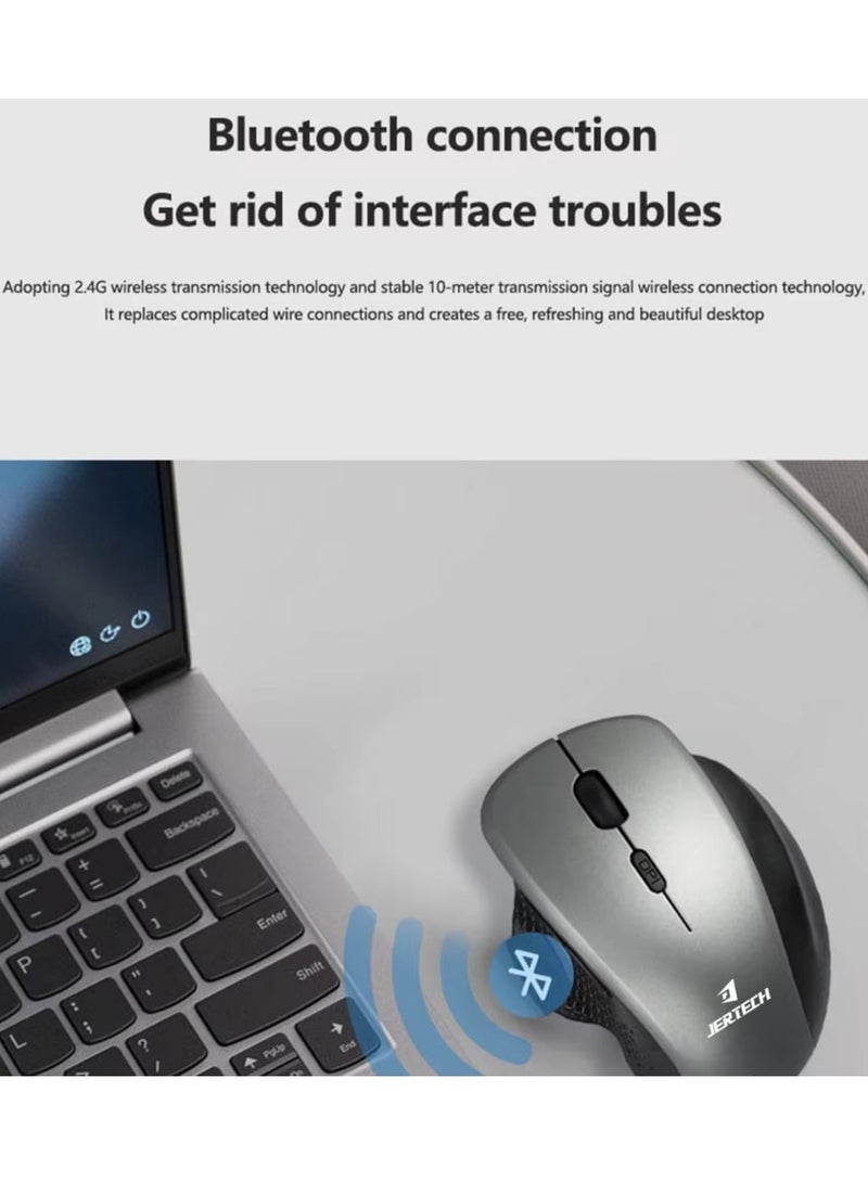 ELITE W500 Silent Rechargeable Dual Mode Bluetooth / 2.4G Wireless Mouse 10m – 6 Buttons – Power Saving On/Off button – 2400 DPI – Lightweight – For Gaming Business | Black