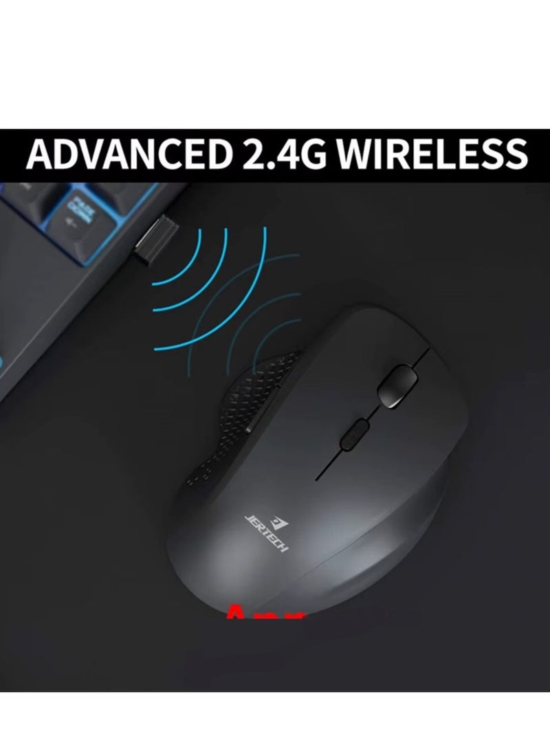 جيرتك ماوس ELITE W500 اللاسلكي الصامت القابل لإعادة الشحن ثنائي الوضع، مزود بتقنية البلوتوث/2.4 جيجاهرتز، بطول 10 أمتار، مزود بستة أزرار، وزر تشغيل/إيقاف موفر للطاقة، ودقة 2400 نقطة في البوصة، وخفيف الوزن، مثالي لألعاب الأعمال | أسود  - Image 4