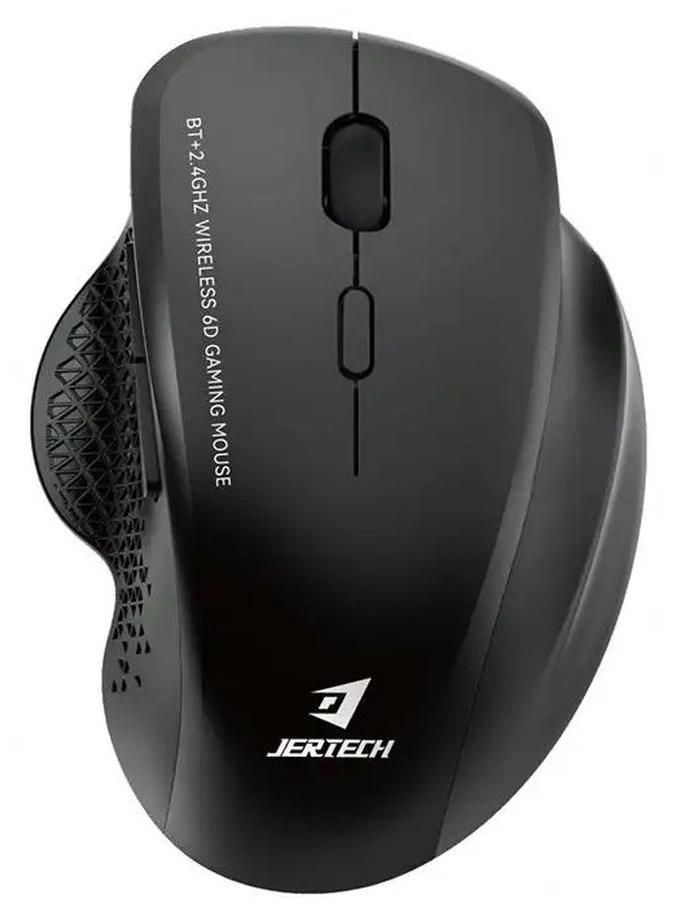 جيرتك ماوس ELITE W500 اللاسلكي الصامت القابل لإعادة الشحن ثنائي الوضع، مزود بتقنية البلوتوث/2.4 جيجاهرتز، بطول 10 أمتار، مزود بستة أزرار، وزر تشغيل/إيقاف موفر للطاقة، ودقة 2400 نقطة في البوصة، وخفيف الوزن، مثالي لألعاب الأعمال | أسود - Image 1