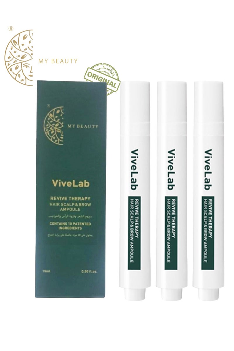 ViveLab 3-Piece Vivelab Revive Therapy Hair Scalp & Brow Ampoule 15*3ml - Image 1