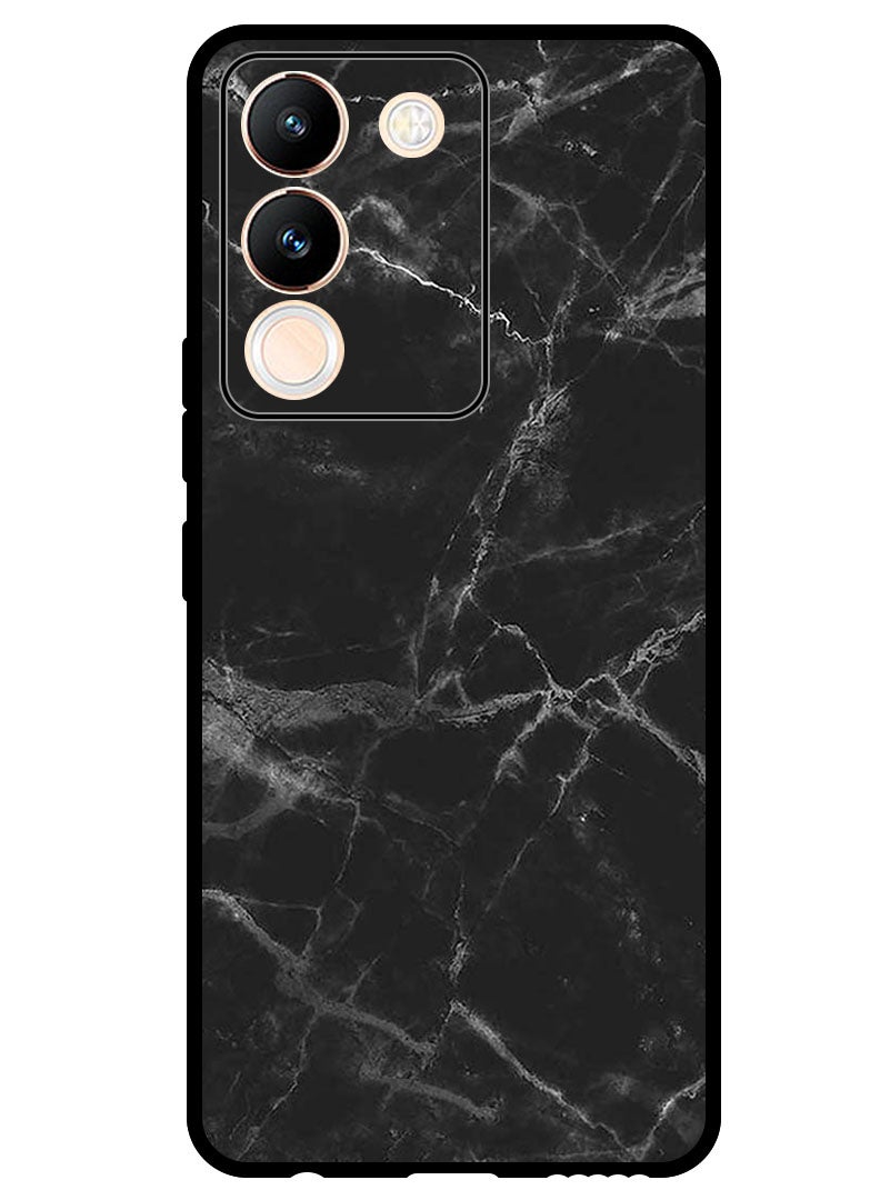 Theodor Protective Case Anti Scratch Shock Proof Bumper Cover For Vivo V29e Black Marble - Image 1