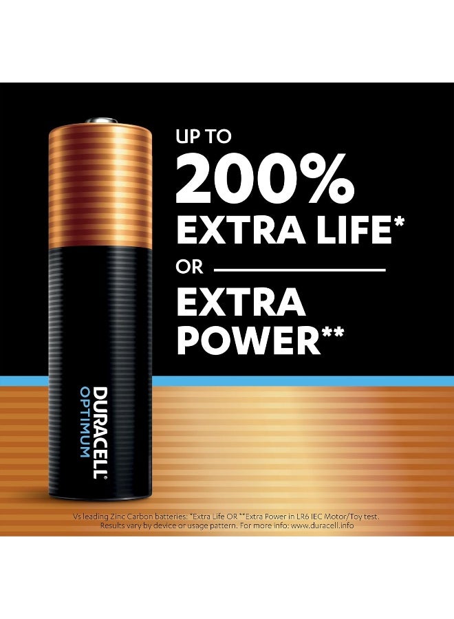 Duracell بطاريات دوراسيل أوبتيموم نوع AA القلوية عبوة من 4، سوداء - Image 2