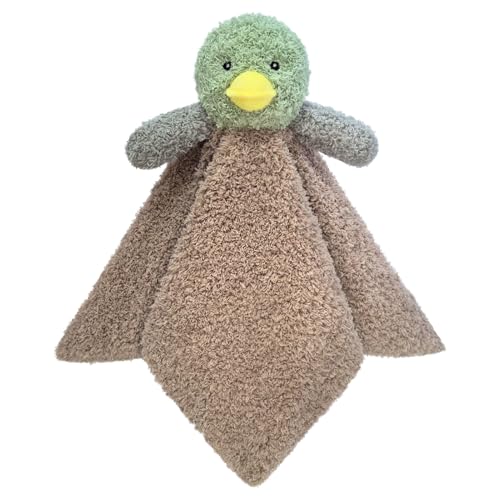 Doindute Baby Mallard Duck Soft Stuffed Animal Security Blanket Plush Green Duck Character Lovey Blanket Baby ShowerNursery Gift Newborn Infant Toddler Snuggle Blankie for Boys Girls 14 Inches - Image 1