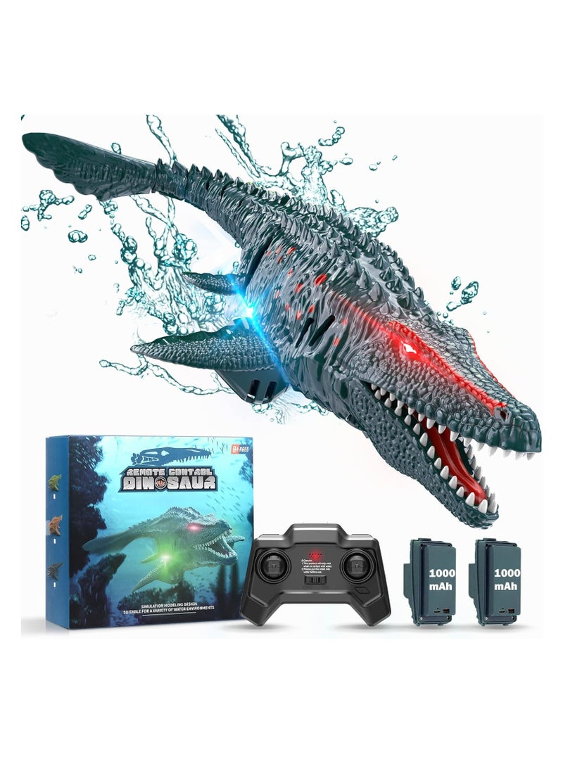 lakia Remote Control Dinosaur, 2.4G Water Toys RC Boat with LED Lights Module Batteries Boat for Swimming Pool Lake Bathroom Bath Birthday Party Kids Boys Girls  - Image 1