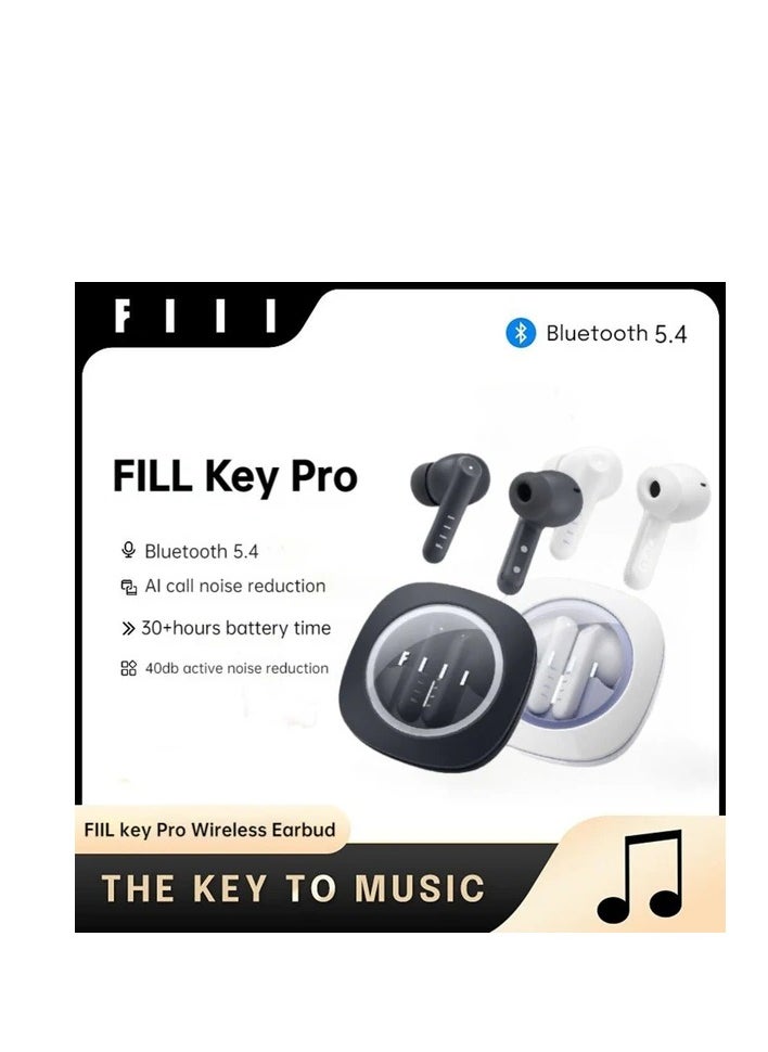 FIIL - FIIL Key Pro True Wireless Earbuds – 40dB ANC, Bluetooth 5.4, 30-Hour Playtime, IPX5 Waterproof, Dual Mic, Hi-Fi Sound, Multipoint Connection, Touch Control – for iOS/Android - Image 1