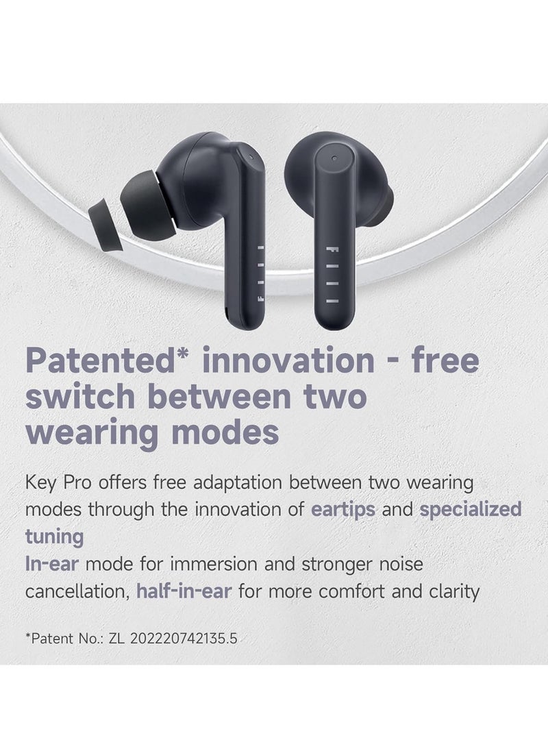 FIIL - FIIL Key Pro True Wireless Earbuds – 40dB ANC, Bluetooth 5.4, 30-Hour Playtime, IPX5 Waterproof, Dual Mic, Hi-Fi Sound, Multipoint Connection, Touch Control – for iOS/Android - Image 1