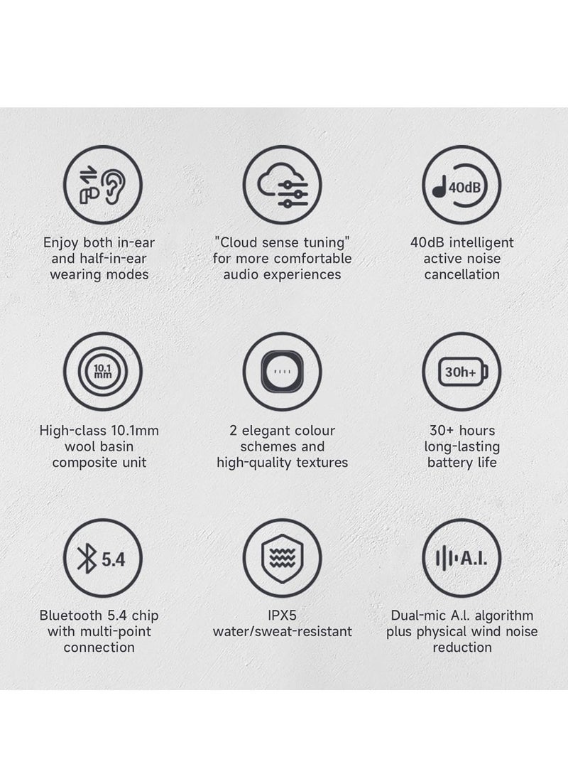 FIIL - FIIL Key Pro True Wireless Earbuds – 40dB ANC, Bluetooth 5.4, 30-Hour Playtime, IPX5 Waterproof, Dual Mic, Hi-Fi Sound, Multipoint Connection, Touch Control – for iOS/Android - Image 1