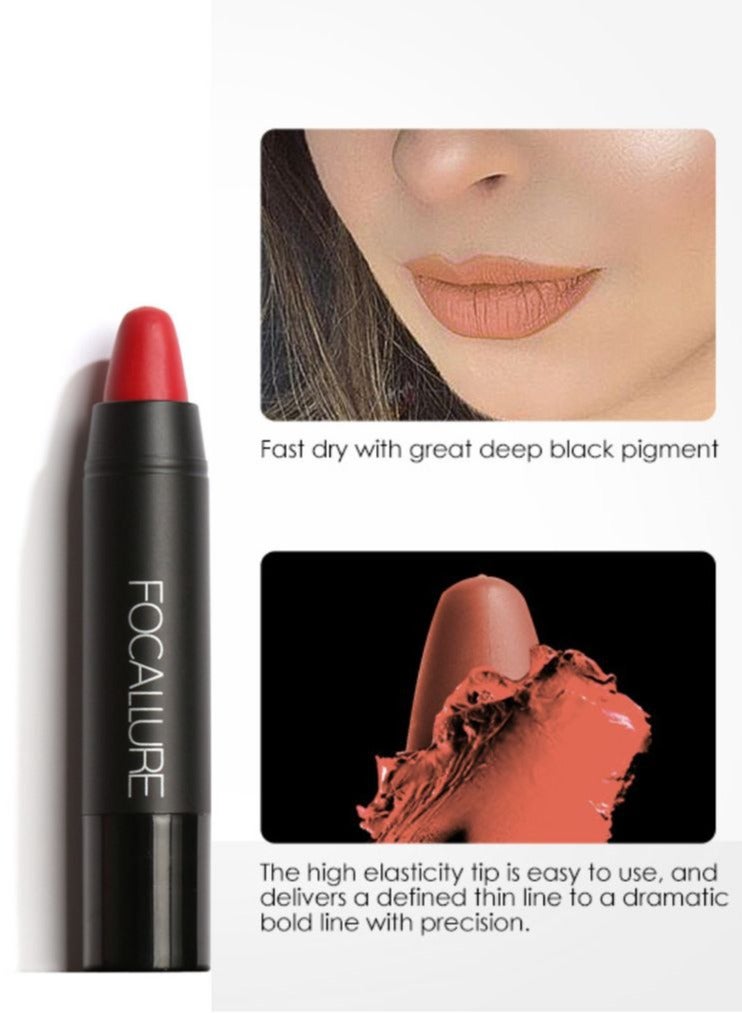 فوكالور أحمر شفاه غير لامع، قلم تلوين يدوم طويلاً، أحمر شفاه كريمي غني بفيتامين E FA22-5 - Image 4