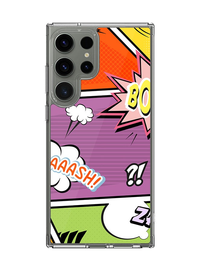 Stylizedd Classic Clear Case for Samsung Galaxy S24 Ultra , Hybrid Soft Case Flexible Edges TPU PC Gel Thin Transparent Cover - Comic Strip Full Print - Image 1