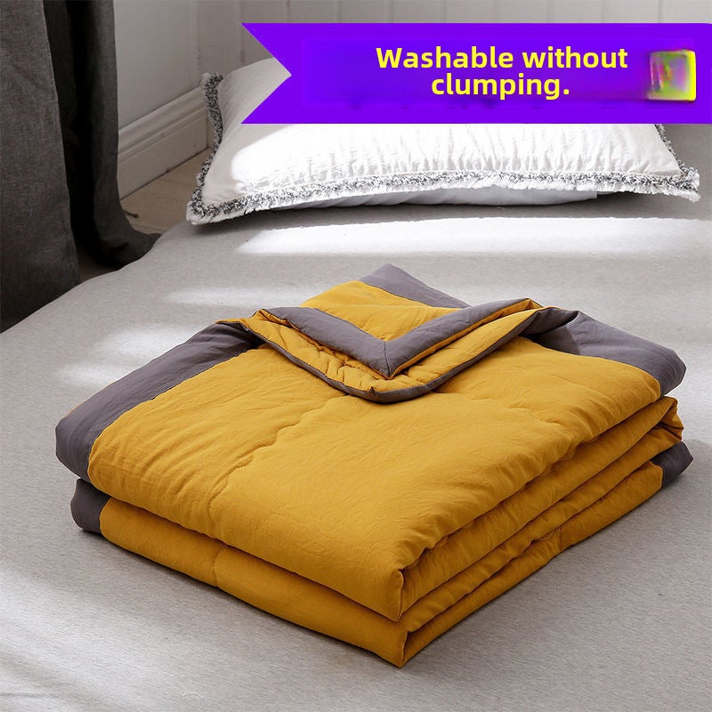 Washed Cotton Summer Cool Quilt Core Autumn leaves yellow 