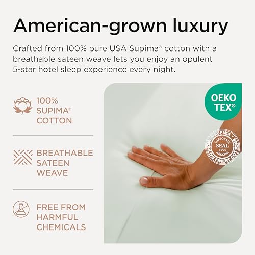 Threadmill Queen Sheet Set | 800 Thread Count Queen Bed Sheets for Queen Mattress with 16” Deep Pocket | Sateen Weave, Better Than Egyptian Cotton, 4-Piece Bedding Set with Cooling Effect | Seaglass - Image 3