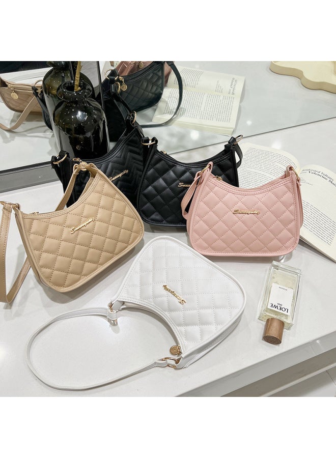 Underarm Bag 2023lwomen Handbag Casual Versatile Shoulder Bag Bag Women's Wholesale-Color:Rhombus White  - Image 2