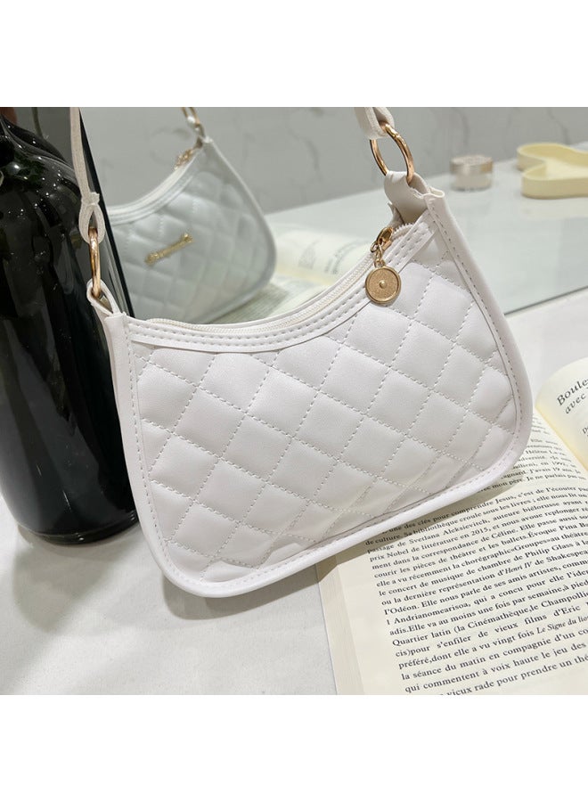 Underarm Bag 2023lwomen Handbag Casual Versatile Shoulder Bag Bag Women's Wholesale-Color:Rhombus White  - Image 5