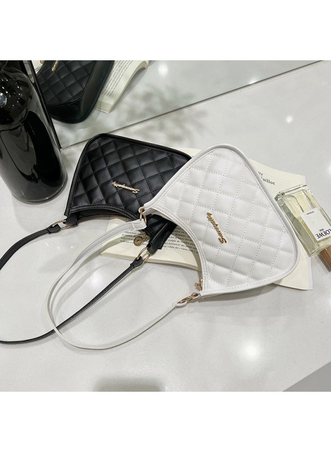 Underarm Bag 2023lwomen Handbag Casual Versatile Shoulder Bag Bag Women's Wholesale-Color:Rhombus White  - Image 4