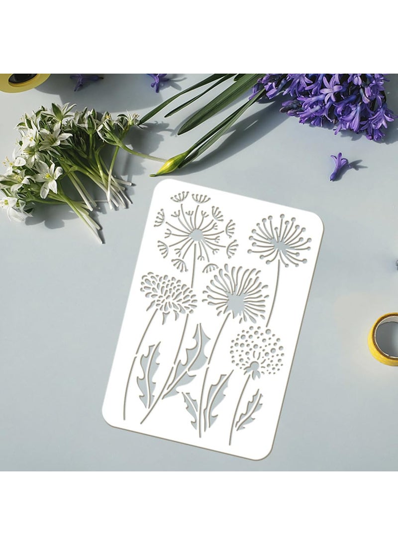 FINGERINSPIRE FINGERINSPIRE Dandelion Stencil for Painting 8.3x11.7inch Large Dandelion Flowers Drawing Template Plastic PET Dandelion Leaves Painting Stencil Plant Theme Template for Painting on Wood Fabric  - Image 3