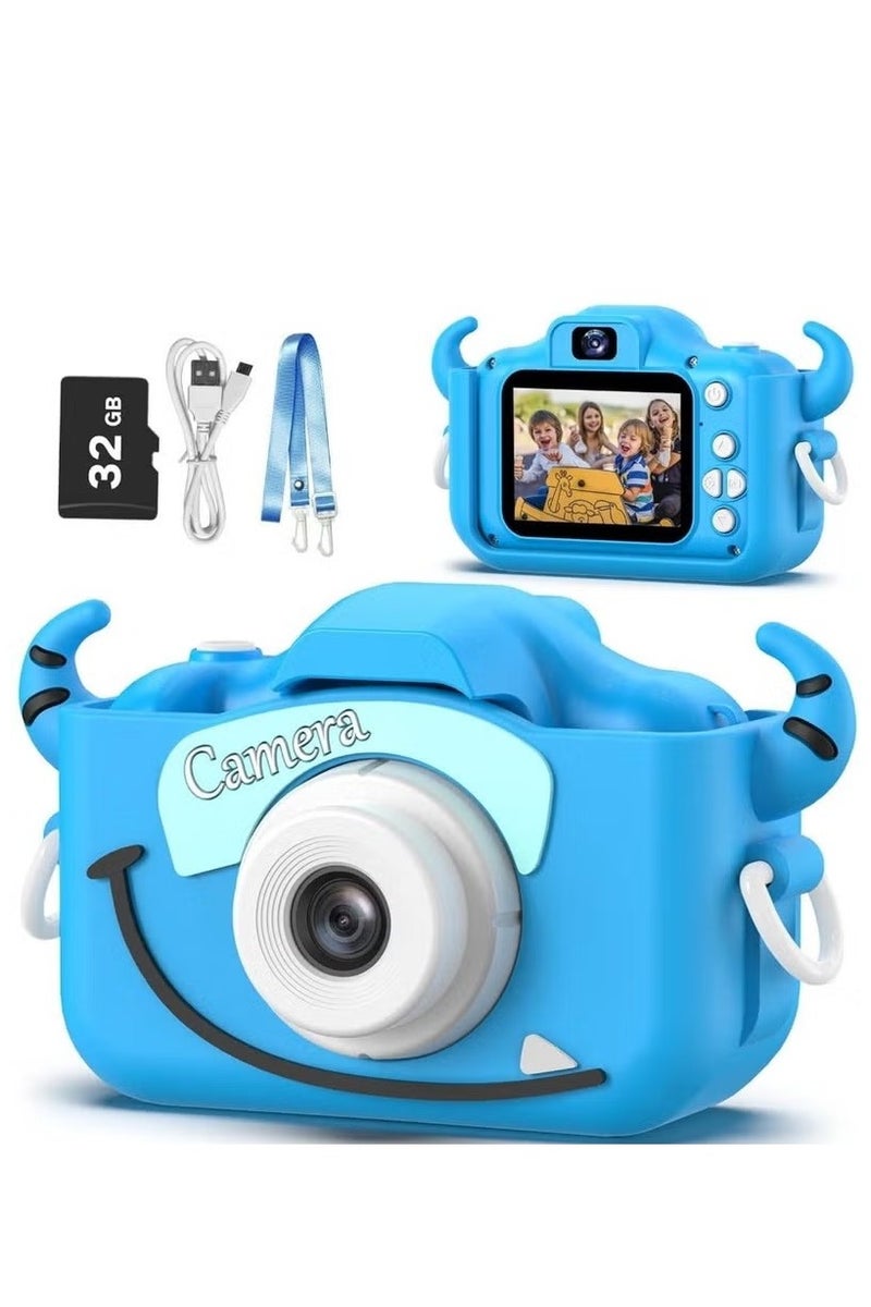Hamzone Kids Digital Camera Toy Dual Lens, 2.0 Inch Screen HD Video Camcorder, Mini Selfie Camera Toy Built-in Multiple Cute Cartoon Photo Frames, Perfect Gift for Boys and Girls - Image 1