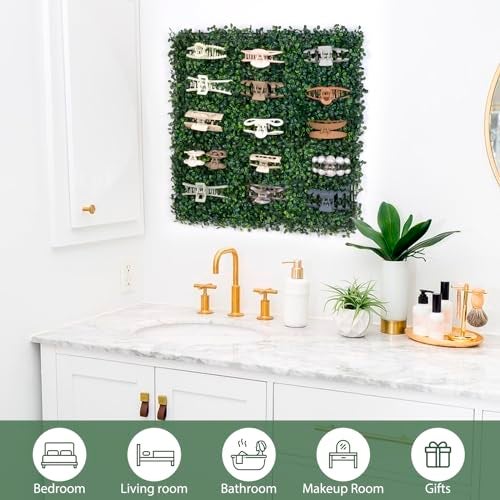 SNOWSTAR Green Grass Claw Clip Organizer Holder, 20x20 inch Hair Clip Stand for Women and Girls, Wall Decor Display - Image 5