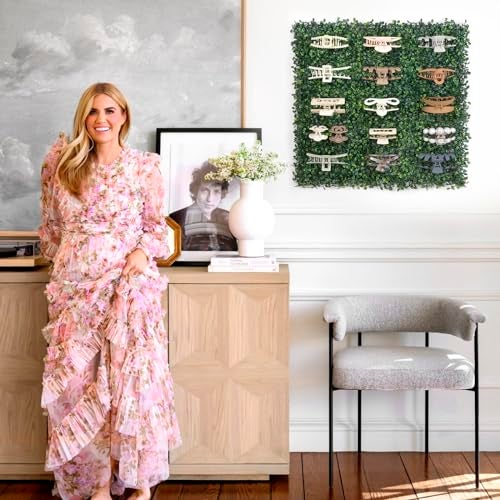 SNOWSTAR Green Grass Claw Clip Organizer Holder, 20x20 inch Hair Clip Stand for Women and Girls, Wall Decor Display - Image 3
