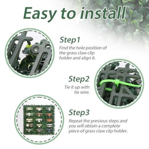 SNOWSTAR Green Grass Claw Clip Organizer Holder, 20x20 inch Hair Clip Stand for Women and Girls, Wall Decor Display - Image 4