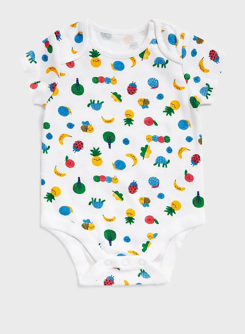 mothercare Kids 5 Pack Fruits Print Bodysuits