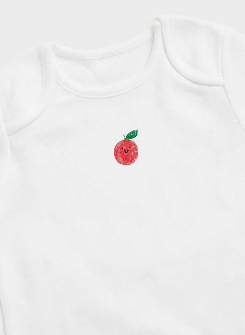 mothercare Kids 5 Pack Fruits Print Bodysuits