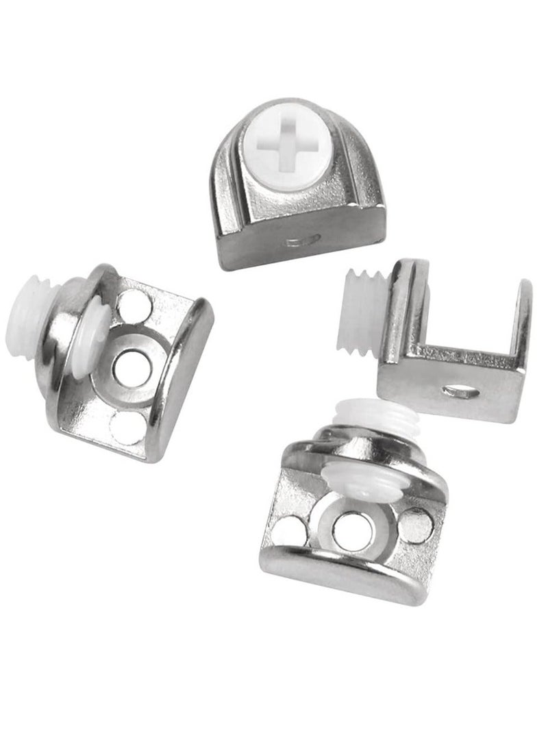 Generic 20 Pcs Glass Shelf Brackets Duckbill Clip Shelf Bracket Adjustable Zinc Alloy Glass Clip Shelf Clamp Solid Glass Clamp for Kitchen Table Shelves Wall Mount Glass Hinge for 5-9mm Shelf Glass  - Image 2