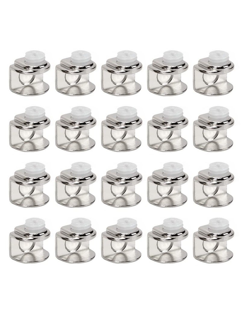 Generic 20 Pcs Glass Shelf Brackets Duckbill Clip Shelf Bracket Adjustable Zinc Alloy Glass Clip Shelf Clamp Solid Glass Clamp for Kitchen Table Shelves Wall Mount Glass Hinge for 5-9mm Shelf Glass  - Image 1