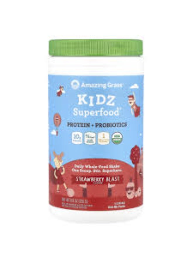 Amazing Grass, Kidz Superfood®, Protein + Probiotics, Strawberry Blast,  255 g - Image 1