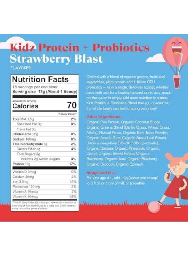 Amazing Grass, Kidz Superfood®, Protein + Probiotics, Strawberry Blast,  255 g - Image 2
